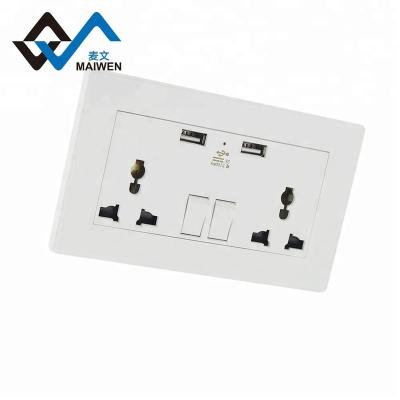 China Universal Left Fast Charging Wall Socket 13A Multi Function Residential/Multipurpose Dual 2.1A USB Band 2 Strip for sale