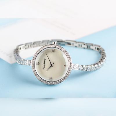 China Wholesale Fashionable Slim Elegant Bling Crystal Rhinestone Quartz Watch Wrist Automatic Date Stainless Steel Watches For Women for sale