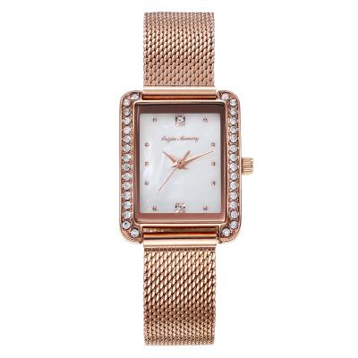 China Luxury Auto Date Watches Women Adjust Ladies Female Watch Ladies Diamond Quartz Clock Gifts Rose Gold Green Leather Fashion Wristwatches for sale