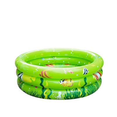 China Indoor or Outdoor 3 Ring Sea World Baby Pool PVC Inflatable Collapsible Garden Bathtub for sale