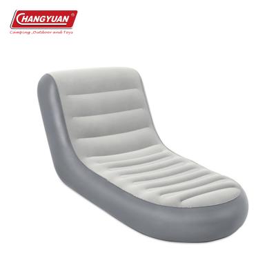 China Collapsible Inflatable Collapsible PVC Flocking Sofa With Comfortable Lazy Backrest Leisure Sofa for sale