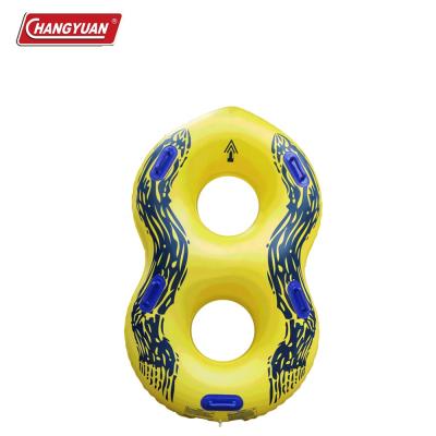 China Water Entertainment PVC Inflatable Water Floating Plastic Tube With Handles For Two Man for sale