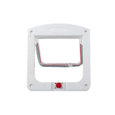 China Sustainable Pet Dog cat door electronic 4 way locking cat flap door for interior exterior cat door with brush for sale