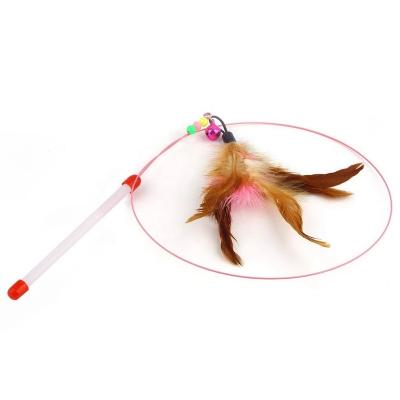 China Sustainable Interactive Cat Toy Funny Feather Bird with Bell Simulation Bird Pet Cat Stick Toy Kitten Teaser Wand Interactive Toy for Cats for sale