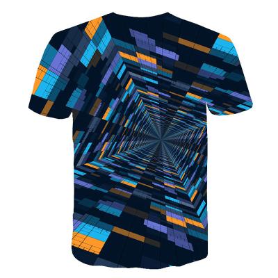 China New Anti-wrinkle men's tunnel T-shirt 3D shirt printing tunnel T-shirt tunnel model 3D graphic T-shirt for sale