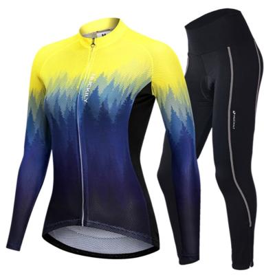 China Breathable Top Quick Dry Women's Cycling Tank Top Set Long Cycling Tank Top Women Long Sleeve Bike Set Wear for sale