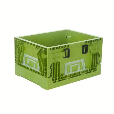 China Household Viable Heavy Duty Collapsible Containers Crates Patent Design Pallet Food Fruit Foldable Storage Box for sale