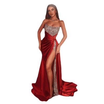 China Women's Dresses Evening Dresses Breathable Formal Slit Shining Sequin Long Sequin Women Evening Dresses Elegant for sale