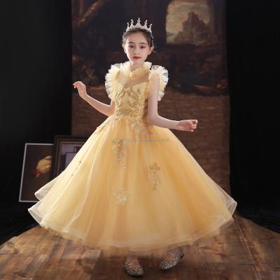 China Anti-wrinkle girls kids princess dresses embroidered child princess wedding dress sequin lace tutu skirt for sale