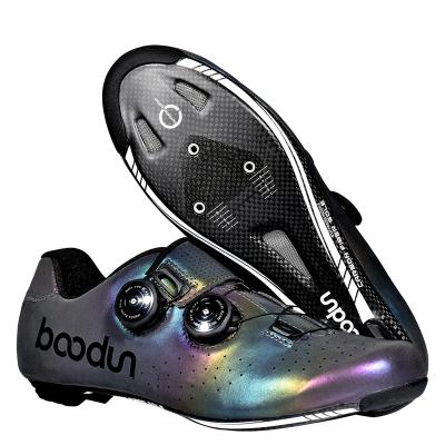 China Locking Boodun Profession Men Women Bike Carbon Fiber Breathable Self-Locking Outdoor Ultralight Colorful Bright Road Cycling Shoes for sale