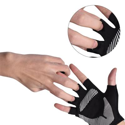 China Half Finger Silicone Iron Sporting Goods Supplies Fitness Breathable Non-slip Dumbbell Gloves Short Finger Lifting Rotation Gloves for sale