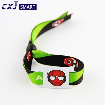 China Waterproof event rfid fabric wristband custom festival woven nfc wristband band / waterproof for sale