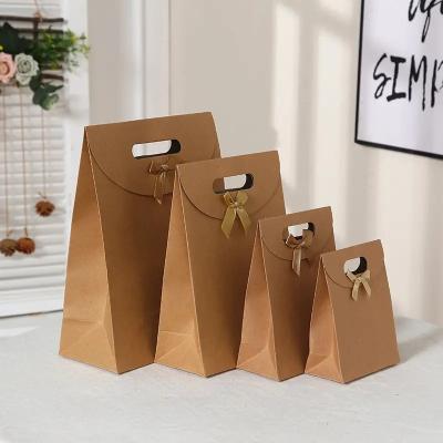 China Recyclable Portable Paper Bag Transparent Gift Bag Transparent PVC Window for sale