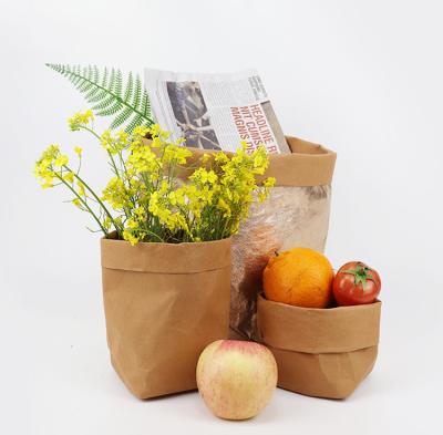 China Recyclable Washable Kraft Paper Storage Bag For Food And Fruit Storage for sale