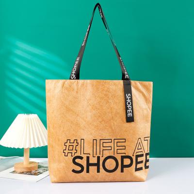 China Recyclable Washable Kraft Paper Packaging Shopping Bag for sale