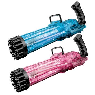 China Hot-selling Fully Transparent Electric Bubble Toy Gatling Bubble Gun Bubble Machine for sale