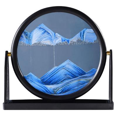 China Home Decoration Art Rotating Quicksand Painting Hourglass Of Europe Decoration Living Room High-end Luxury Office for sale