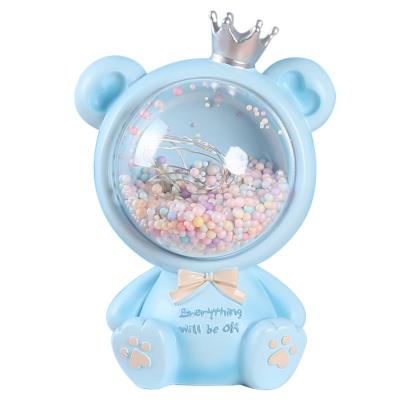 China Creative Eco-friendly Decoration Creative Star Bear Space Night Lamp Bedroom Sleep Lamp Dream Girl Cute Girl Birthday Gift for sale