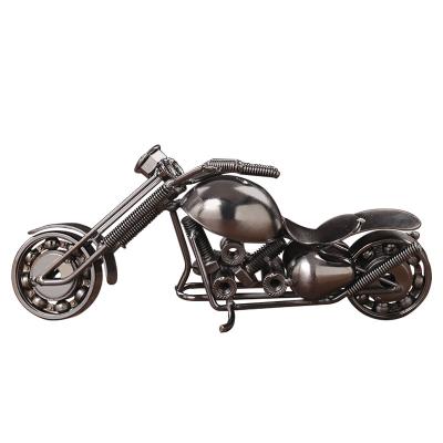 China Europe show pieces for home decoration metal Harley motorcycle ornaments rotating wheels old-fashioned decorhome pit for sale