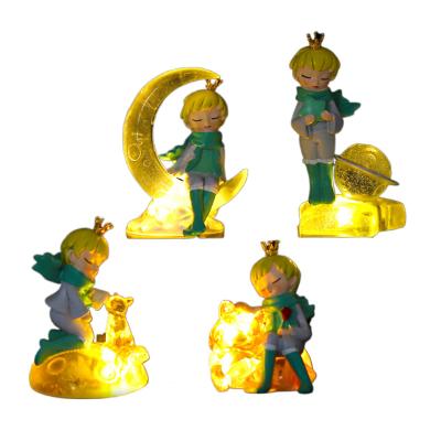 China Hot Selling Small Ornament Small Children's Ornament Little Prince Sublimation Light Night Light Europe Resin Ornament Children's Light Fairy Tale for sale