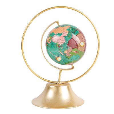 China Luxury China Crystal Ball Globe Ornaments Cabinet Creative Home Wedding Metal Design Living Room TV Gold Decorations for sale