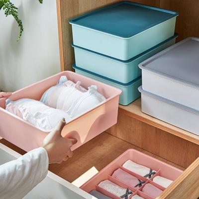 China Viable Drawer Organizers Household Wardrobe Storage Drawers Plastic Underwear Storage Box for sale