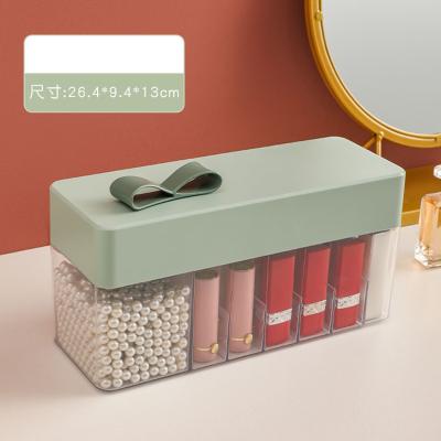 China Cosmetics Box Makeup Organizer Desktop Dustproof Cute Lipstick Storage Holder Modern Custom Storage Box for sale