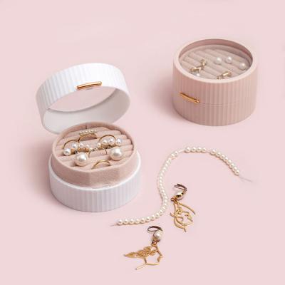 China Simple Viable Portable Storage Box Jewelry Box Exquisite Gift Box Ring Earring Jewelry Box for sale