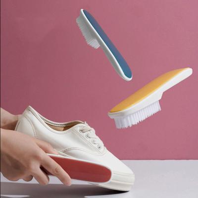 China Viable Plastic Macaron Shoe Brush Household Soft Bristle Cleaning Brush For Clean Shoes for sale