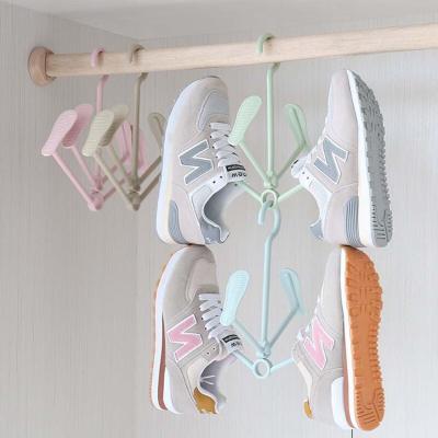 China Vintage Double Hook Balcony Windproof Shoe Drying Rack Multifunctional Shoe Drying Rack for sale