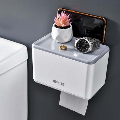 China Modern Home Tissue Container Box Home Decor Bathroom Waterproof Wall Hung Toilet Paper Box for sale