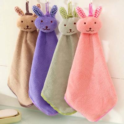 China 41.5*21.5cm Sustainable Cute Animal Premium Choice Coral Fleece Hooded Beach Baby Bath Towels Super Absorbent Hand Hand Bath Towel for sale