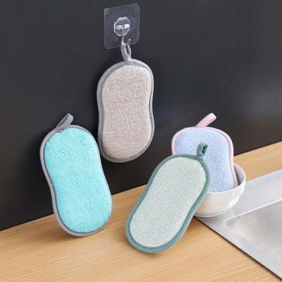 China Double Sided Sponge Dishwashing Brush Multifunctional Kitchen Cleaning Brush Viable Blow-able Brush for sale