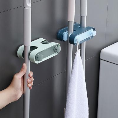 China Modern Four-color Bathroom Sustainable Without Punching 9.5*5.5*6cm Tool Storage ABS Mop Clip Home Service Rack for sale