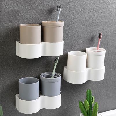 China Vintage Gray White Coffee Barrel Wall Hanging Tooth Cup Three-color 10.6*7.2cm Wall Hanging Tooth Mug Barrel for sale