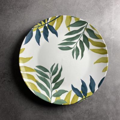 China Sustainable Plant Leaf Dinnerware Round Dish Sets For Family for sale