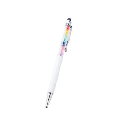 China Promotional Pen Rubber Tip Pen For iPad Custom Logo Capacitive Stylus Touch Crystal Pen With Ballpoint Pen for sale