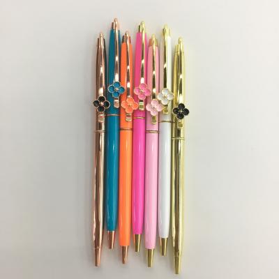 China Promotional Metal Flower Metal Pen Best Brands Design Ballpoint Pen Promotional Twist Custom Logo Manufacturer Luxury Advertising Ballpoint Pen for sale