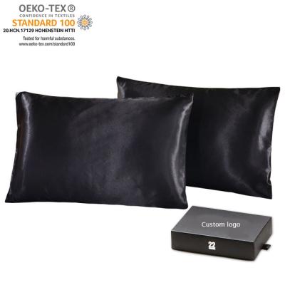 China 100% Pure Natural Silk Pillowcase Anti-Static Mulberry Silk Pillowcase With OEKO Certificate Logo Custom Pillowcase 100% Pure for sale