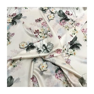 China OEKO-TEX100 organic mulberry pure silk 100% silk fabric printed silk fabric for pillowcases and headband for sale