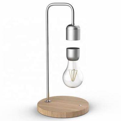 China Factory Price Floating Wooden Home Decor Floating Levitating Magnetic Levitating Magnet Lamp Light Bulb Table Lamp for sale