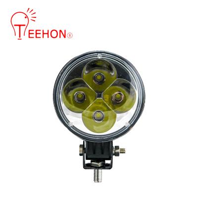 China Off-Road Vehicles 9-60v 3inch 4leds Round Led Work Light 12w Led Work Lamp IP68 Waterproof Led Working Light For Tractor Motorcycles for sale