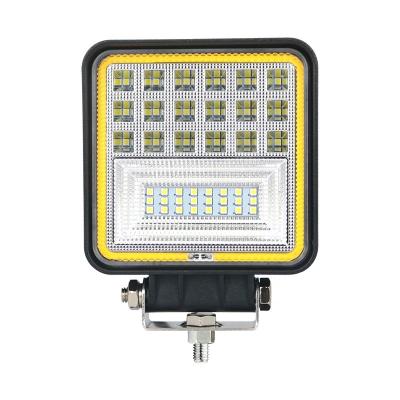 China Off-Road Vehicles 4.2inch Led Work Light With Multicolor Angel Eye 9-60v Square Work Led Lights 126w Led Light for sale