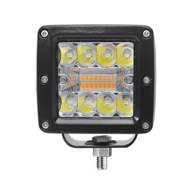 China Off-Road Vehicles 3 Inch White And Amber Tractors Led Work Light Storbe 48W For Truck Combo Beam Flash Lamp 12V for sale