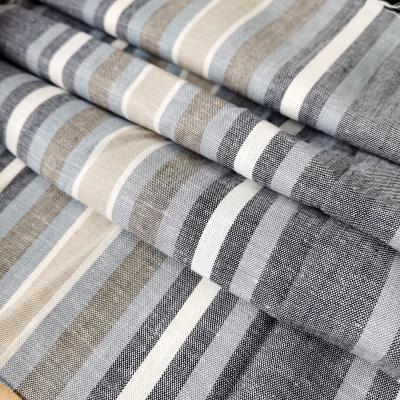 China Anti pill popular this year in stock 30%linen vertical stripes fabric for shirt blouse dress pants pants shorts garment suit for sale