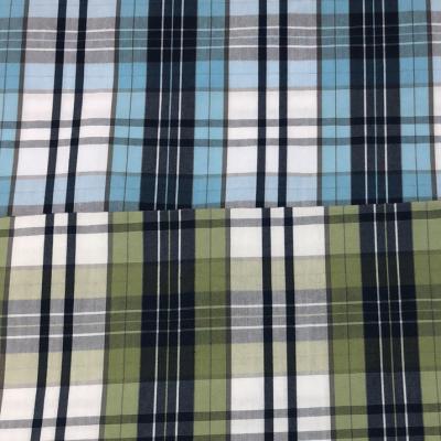 China Breathable Fast Shipping 94gsm 30%Cotton 70%Polyamide Colorful Plaid Yarn Dyed Fabric For Man Shirt Blouse Suit for sale