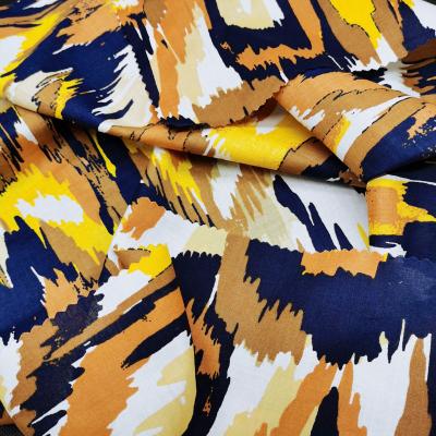 China Organic colorful abstract design printing 100%cotton poplin fabric for men women blouse shirt dress suit home decoration for sale