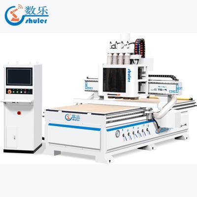 China Hotels China 1325 ATC CNC Wood Nesting Machine with Automatic Loading and Unloading Platform for Panel Cabinets and Furniture for sale