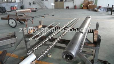 China 68-28 Parallel Twin Barrel JT PT 07 Bimetallic kabra screw barrel 52-18 kabra screw and barrel kabra screw for sale