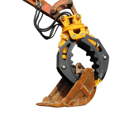 China Trusses 1.7 Ton Rotating Grapple Wood Grapple Excavator Hydraulic Shaft Grapple Wood Grapple For Excavator for sale